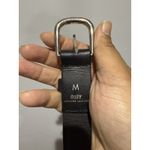 Obey  UNISEX LEATHER WAIST BELT COLOR BLACK AND SILVER BUCKLE  43" Sz M Photo 2