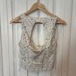 Self Esteem  White And Blue Floral And Bow Tank Crop Top Size Small Photo 1