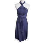 Dessy Collection Infinity Dress Women’s Small Convertible Wrap Tie Formal Jersey Purple Photo 8