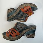 L'ATISTE L’Artiste Sz 39 US 8.5 Spring Step Beverly Sandal Platform Heel Multi Leather Photo 1