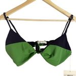 Mara Hoffman Carla Green Black Knotted Tie Front Bikini Swimsuit Top Size XL Photo 0