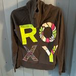 Roxy Vintage Y2K Sweater Hoodie Full Zip Logo Applique Juniors XL Photo 3