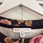 Maison D’Amelie NWT black floral puff sleeve sweater size small Photo 2