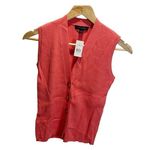 Ann Taylor XS Coral Ribbed Cardigan Sweater Vest NEW Preppy Photo 1