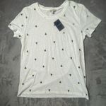 Lucky Brand Womens T-Shirt Top Medium Embroidered Cactus White Summer Crew NWT Photo 0