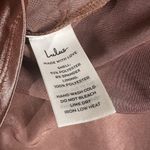 Lulus Dress Womens Medium Satin Surplice Wrap Cocktail Spaghetti Strap Party Gold Photo 5