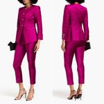 Veronica Beard Cencia Magenta Velvet Collarless Jacket Size 2 Photo 14