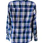J.Crew Blue & White Plaid Cotton Long Sleeve Shirt Top ~ Women's Size SMALL Photo 1