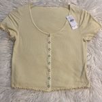 American Eagle  Shirt size M crop top color light yellow brand new with tag Photo 8