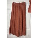 H&M Rust Cheetah Wide Leg Pants & Off Shoulder Bardot Crop Top Set Sz 12 Photo 8