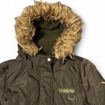 Bebe Olive  Faux Fur Hooded Fishtail Parka Size S/P Photo 1