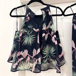Miss Avenue JustFab Tropical Print Halter Top Wide Leg Pant 2pc Set Blue Pink M Photo 7