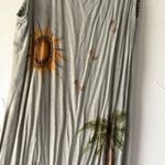 Just Cruising Maxi Dress Vintage 90s L/XL Rayon Gray Palm Tree Sun Embroidered Size L Photo 5