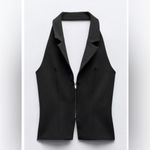 ZARA  Black Halter Neck Top with Open Back Photo 1