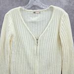 Sonoma Good For Life White Ribbed Zip Cardigan Sweater Large Photo 2