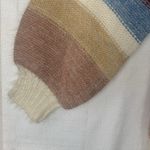 Be cool  women's small medium sweater pullover fuzzy stripe new cream neutral Photo 7