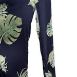 Dress Forum Womens Faux Wrap Jumpsuit Tropical Print Monstera Backless Navy Blue Size Small Photo 3