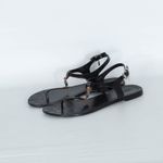Coach  Black Jelly Thong Sandals With Signature Pattern Size 7B Minimalist Casual Photo 5