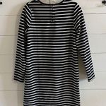 Loft  Striped Ottoman Mock Neck Dress Long Sleeve Mini Ribbed Material NWT - S Photo 4
