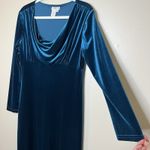 Coldwater Creek vtg velvet babydoll Dress Cowl Jewel Teal Holiday 12 Whimsigoth Dark Romantic Photo 4