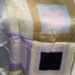 Echo 💯 silk art deco scarf/shawl. Periwinkle blue/pink/navy . 11” by 54 “ Blue Photo 3