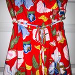 Candie's Candie’s Tropical Print Open Cold Shoulder Ruffle Y2K Dress Size S Photo 3