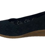 Skechers Shoes Womens 8.5 Black Wedge Slip On Knit Memory Foam Comfort Flats Photo 3