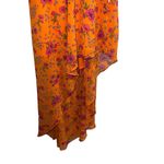 For Love & Lemons NEW NWOT  Peony High Low Midi Dress In Orange Floral Print Photo 7