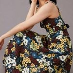 Anthropologie Maeve Marigold Floral A-Line Tie Back Fit & Flare Midi Dress Photo 2