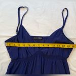 AQUA  Mini Silk Blue dress, v-neck,‎ sleeveless, elastic high waist, size Medium Photo 3