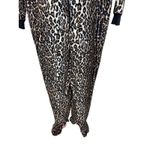 Nick & Nora  Women's Leopard Print Fleece Footed Pajamas Sleepwear One Piece M Photo 2