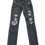 Levi's Jeans Womens 25 Grey Denim 721 High Rise Skinny Ankle Raw Hem Distressed Photo 0