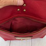 Nicole Miller crossbody full zip red purse w/gold accents Photo 10