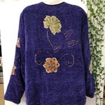 Vintage # Women's Lilac Ville Embroidered Jacket Size L Photo 3