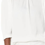 Karl Lagerfeld Shirt Women Medium White Satin Silky Tie Back Blouse NWT Preppy Photo 0