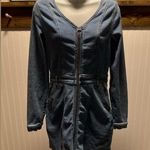 Tinseltown Denim Full Zip-Up Long Sleeve Mini Dress Raw Hem Sz S Western, Y2K, Clubbing, Photo 0