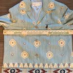 Doncaster 100% Linen Button Down Sports Blazer Jacket Women Size 12 Aqua Aztec Photo 5