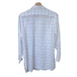 Garnet Hill Women's Petite M Striped Linen Blouse Multicolor Long Sleeve Photo 1