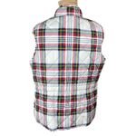 St John's Bay Puffer Vest Multi Color Plaid Size L Large Full Zip Women's Green Photo 2