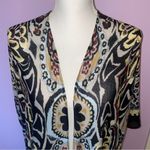 Comfy Luxe One Size Boho Ruana Colorful Patterned Kimono Lightweight Black Photo 1