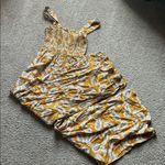 Yellow Paisley Wide Leg Cropped Jumpsuit with Pockets Size M Photo 1