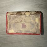 Coach Vintage Y2K  Poppy Bifold Wallet Khaki Red leather Heart Gold Polka Dots Photo 4