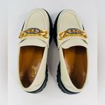 Gucci Jeanne GG Logo Chain Cordovan Lux Moc Toe Platform Loafers Size EU 39.5 Photo 10