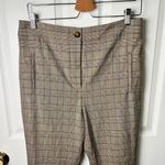 Veronica Beard  Arte Brown Plaid Striped Ankle Cropped Trouser Pant Sz 12 Photo 3