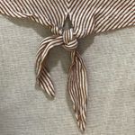 Evereve | Brown and Cream Striped Sleeveless Tie-Front Top | Small Photo 4