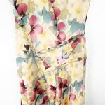 Sundance 100% Silk Floral Ruffle Trim Detail V-Neck Lined Dress Size 6 Photo 7
