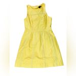 J.Crew Yellow Lace Fit Flare Dress Sleeveless Knee Length 6 Brunch Feminine Photo 7