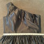 Women’s Black Satin One Shoulder Prom Party Formal Dress with Leg Slit Size 16 Black Photo 6