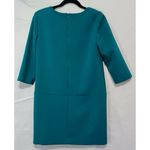 Ann Taylor Teal Drop Waist Dress 8 | 3/4 Sleeve Work Office Career Zip Skirt Green Photo 3