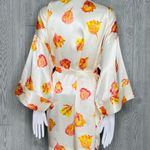 Cacique  floral tie belted robe silk feel sexy xs/s bath robe / lingerie Photo 5